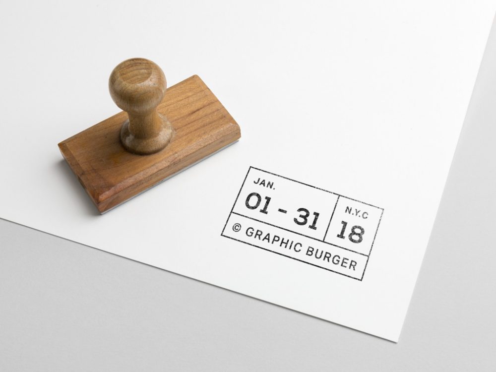 A free wooden rubber stamp mockup template
