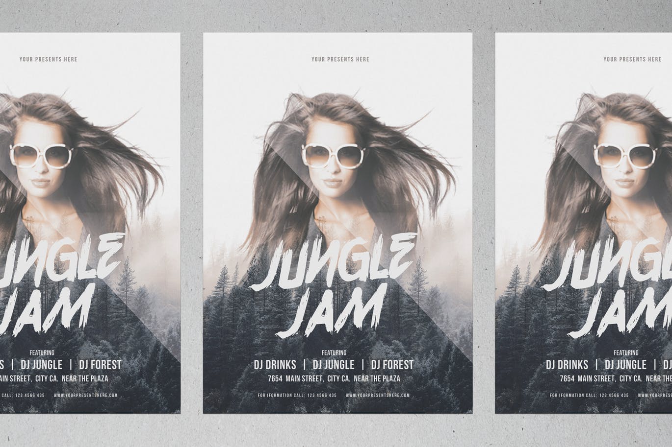 A jungle jam music flyer template