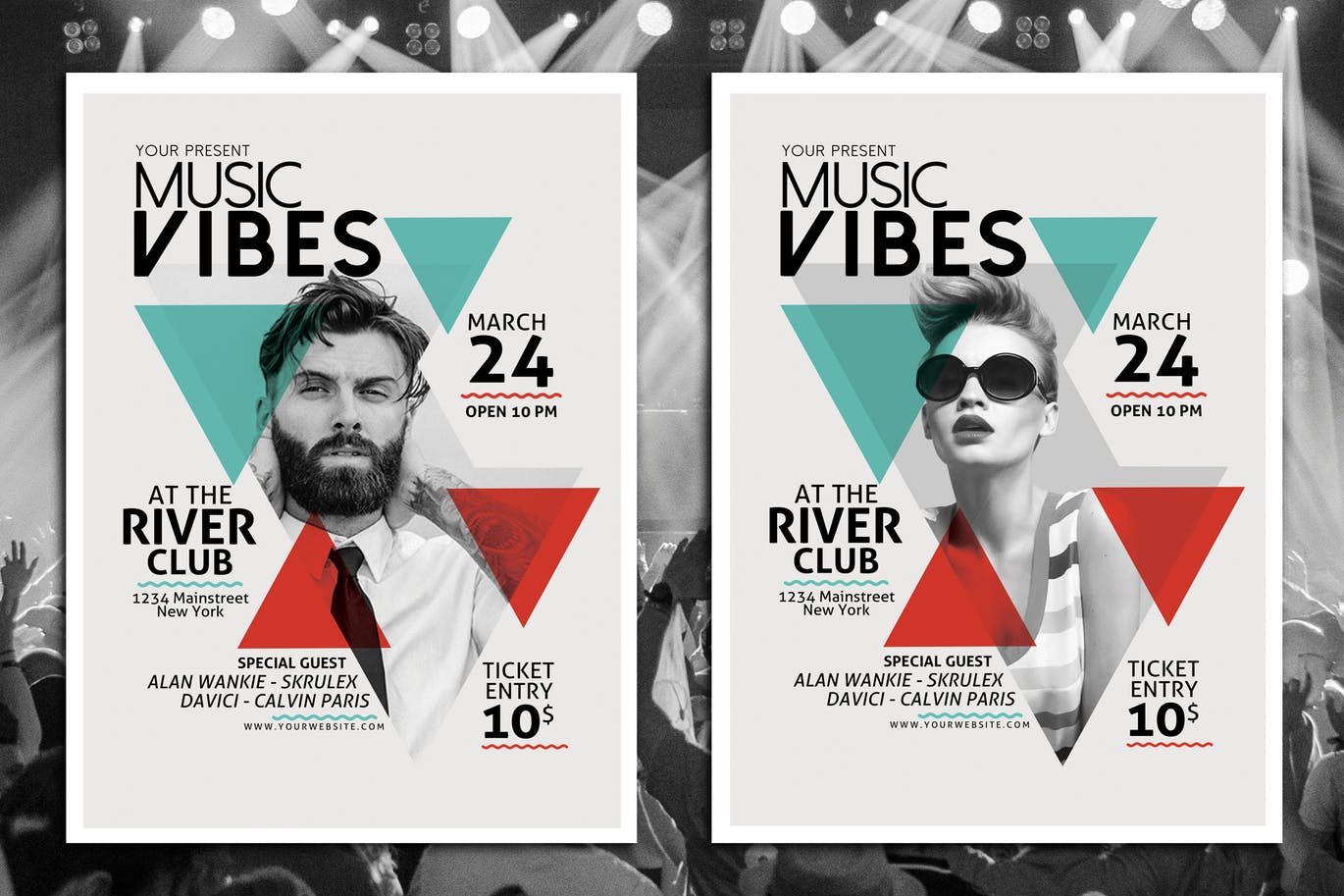 A minimal music flyer template