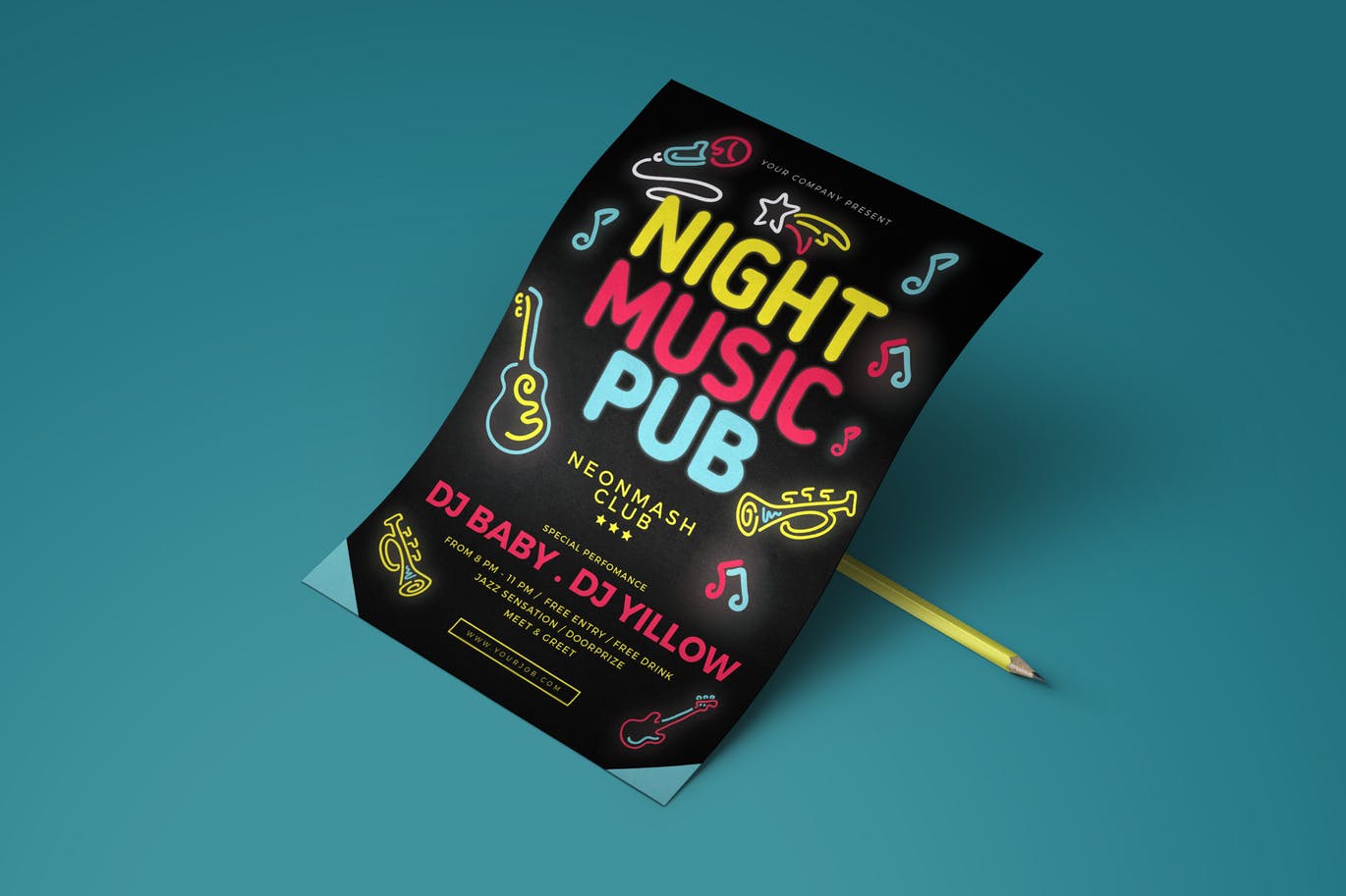 A night music pub flyer template