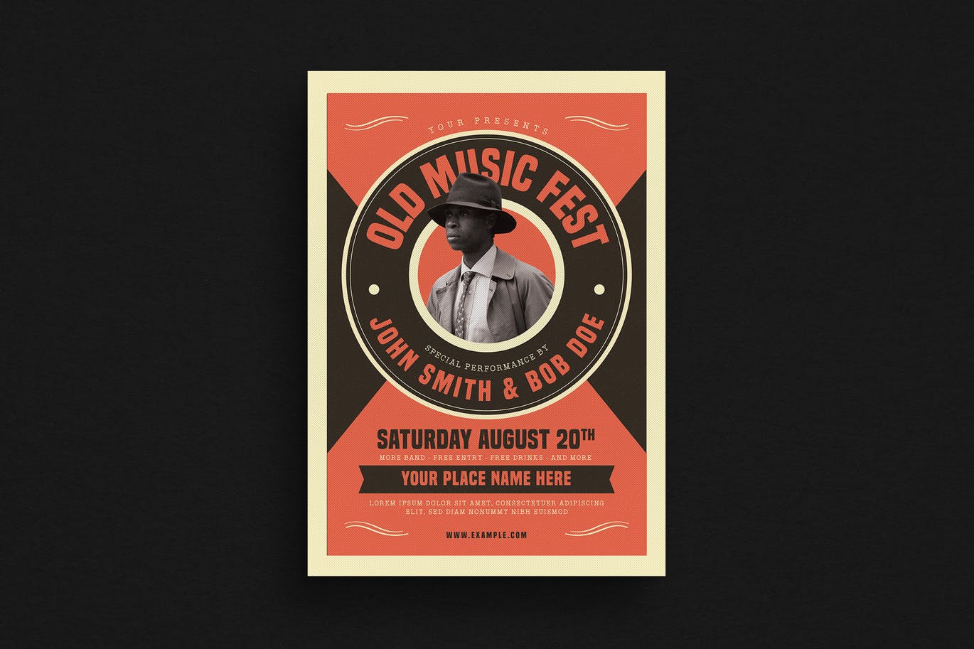 An old music flyer template