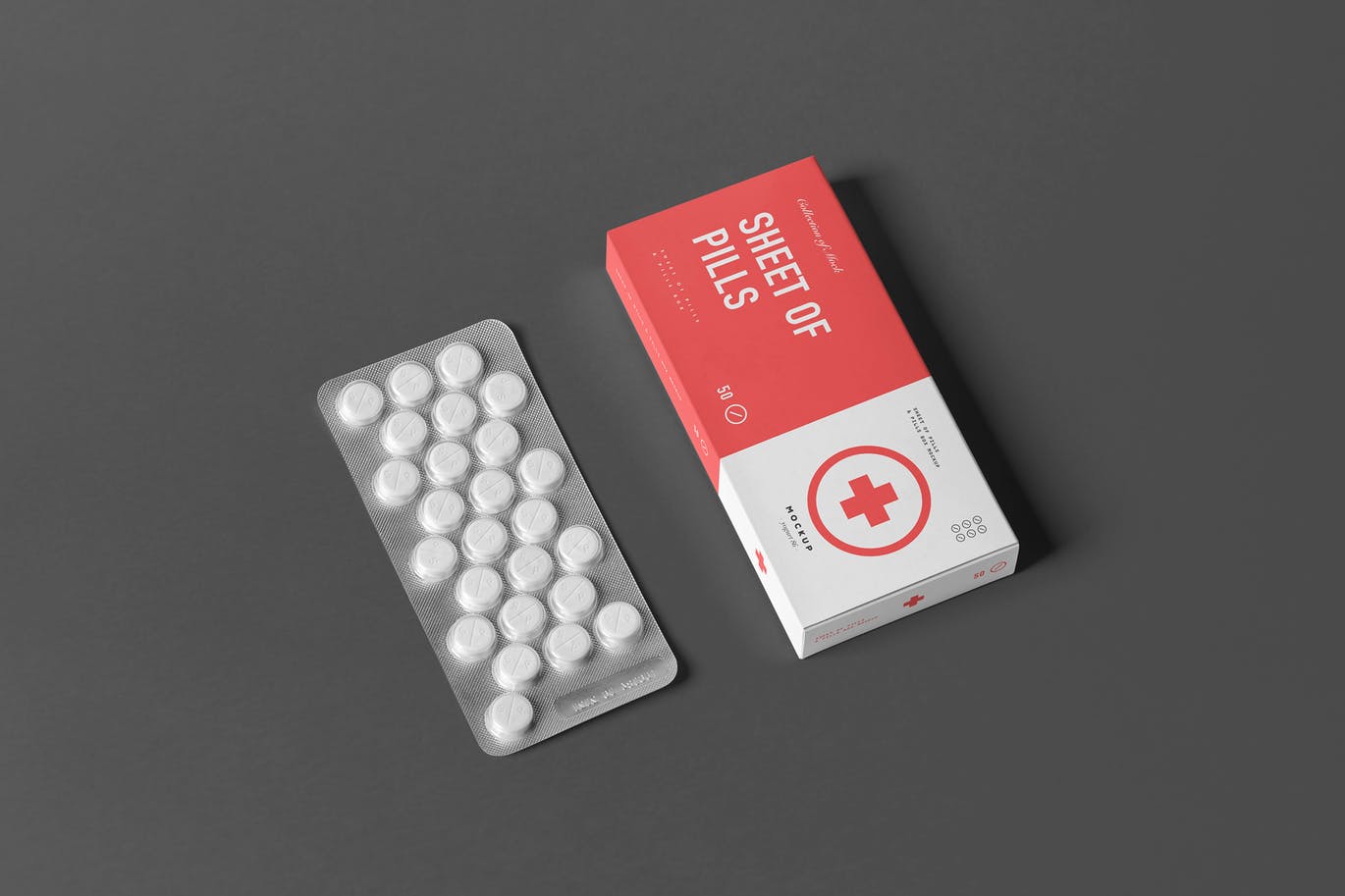 Pils and medicine bx mockup