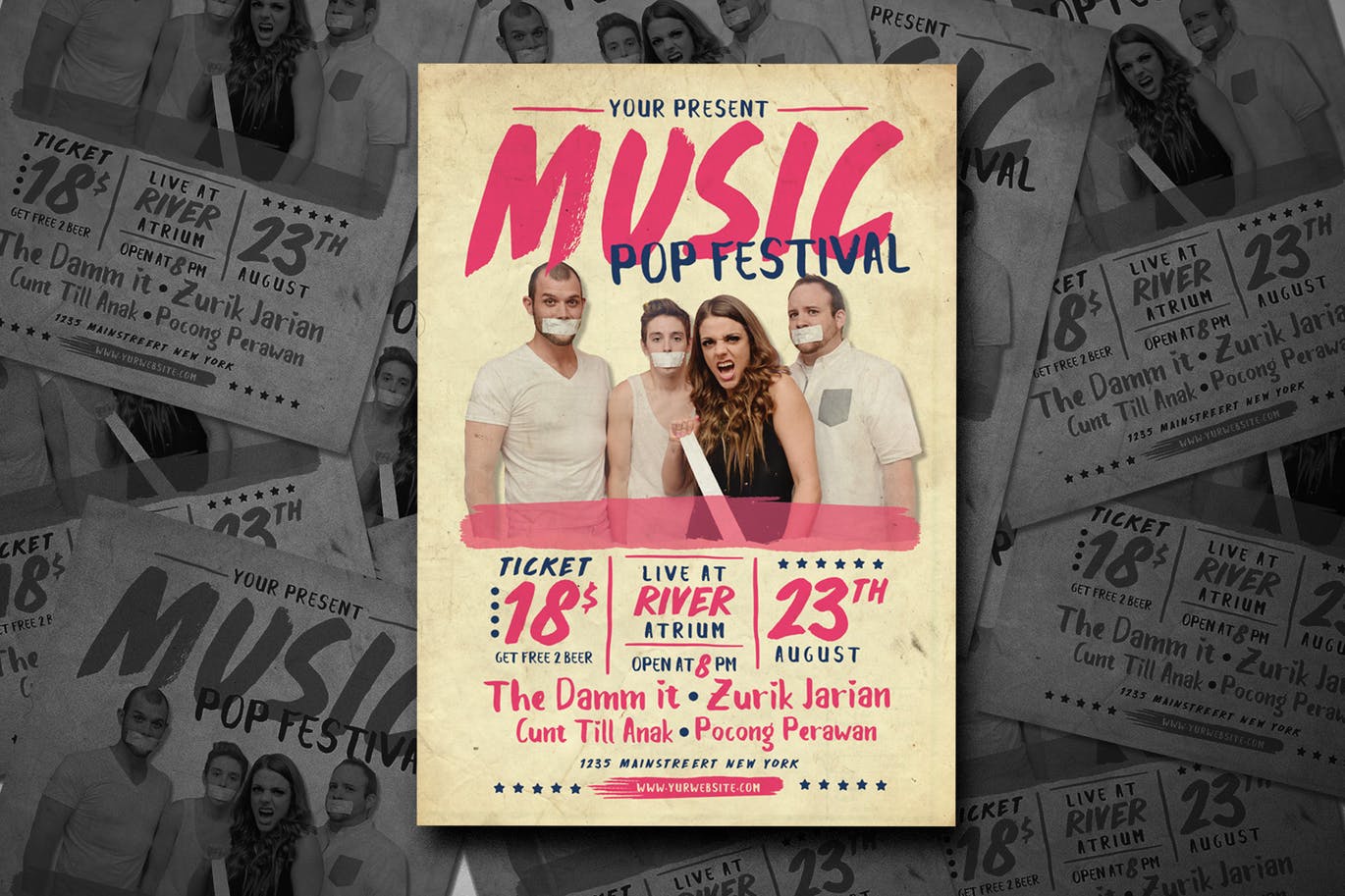 A pop music flyer template