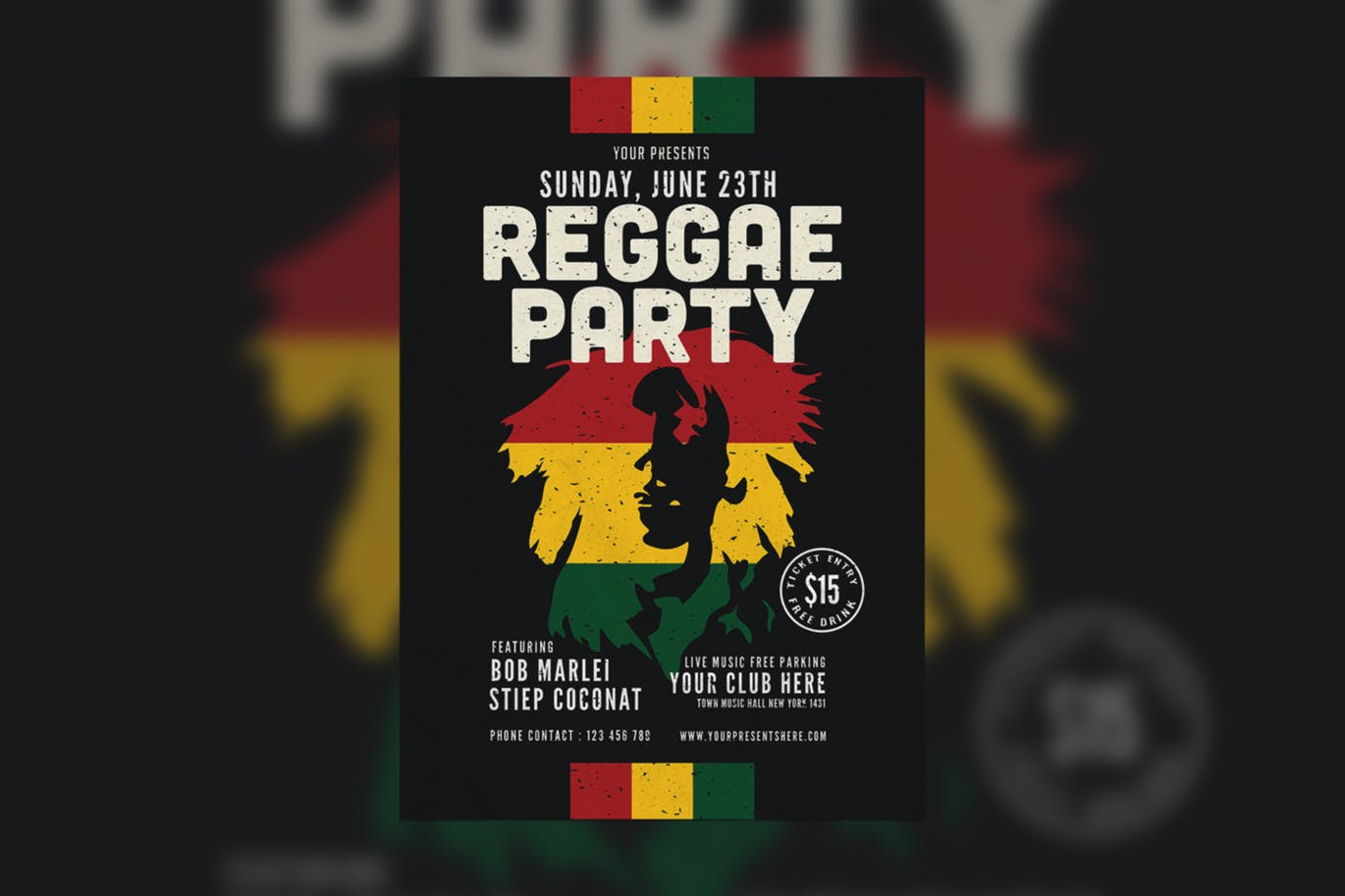 A reggae party music flyer template