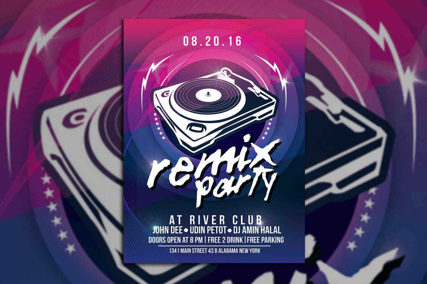 A remix music party flyer template