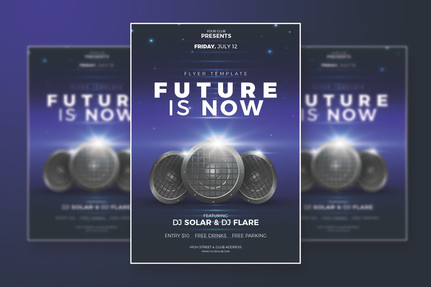 Retro DJ music flyer template