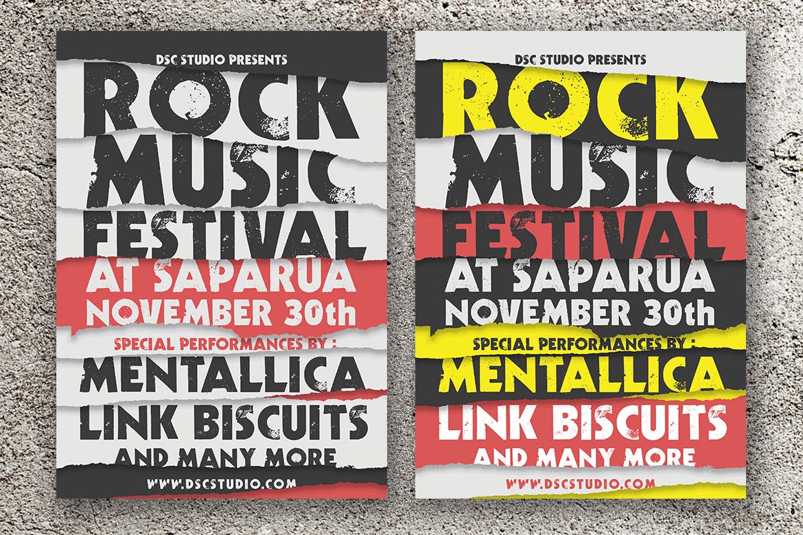 A rock music festival flyer template