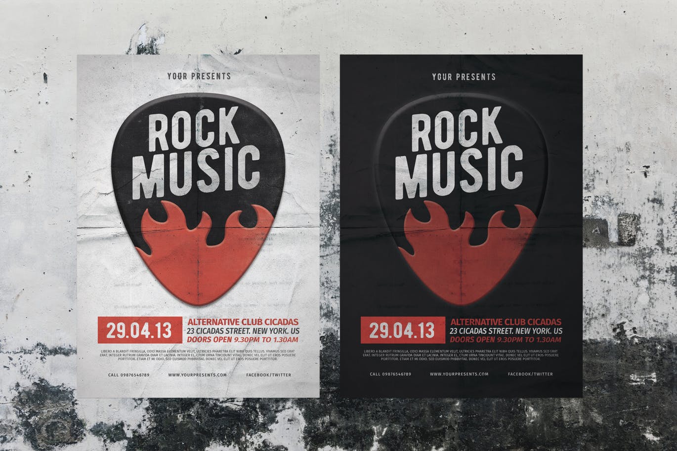 Rock flyer and poster template