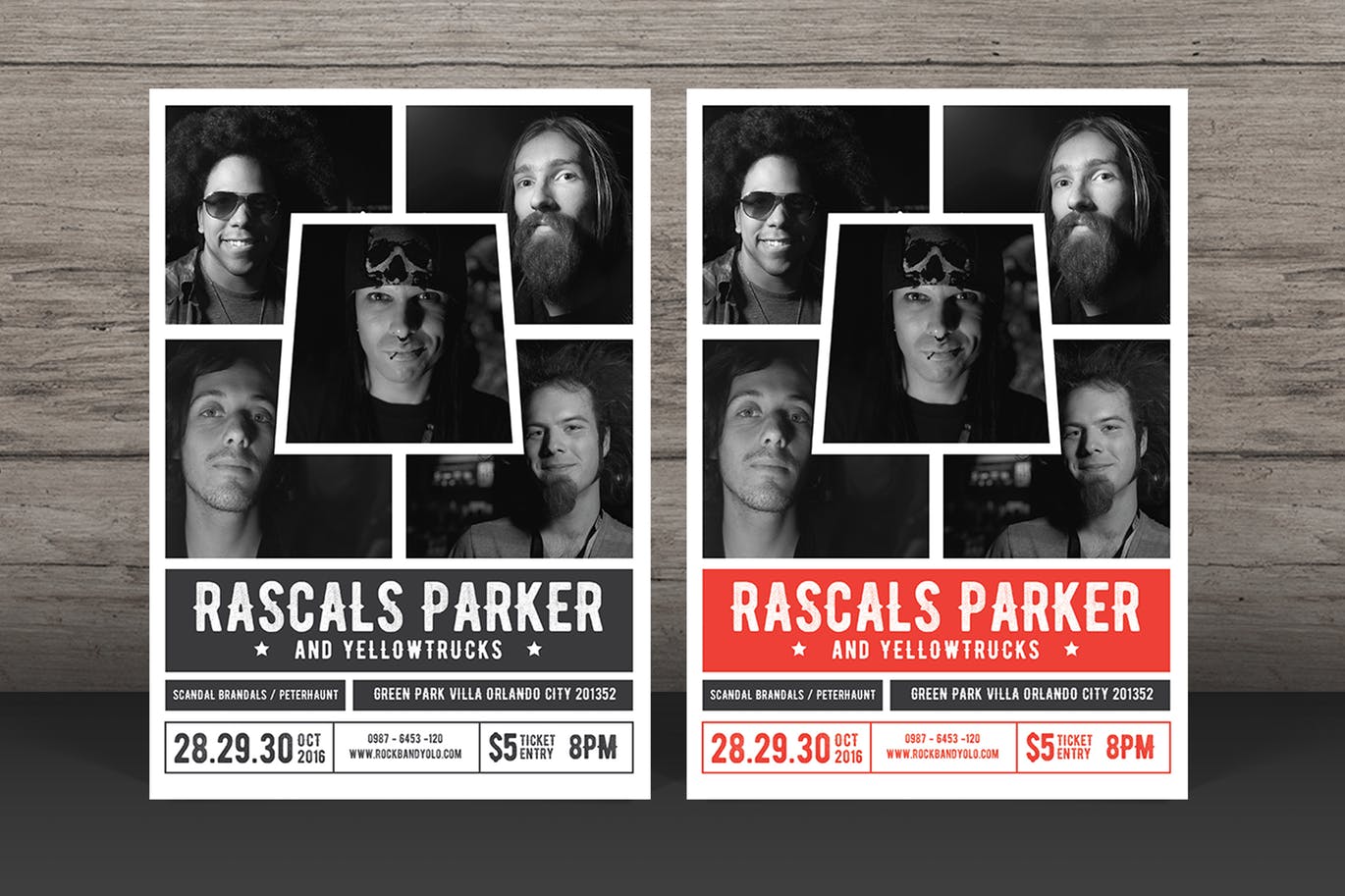 A rock music simple flyer template