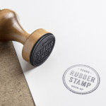 Rubber stamp and paper mockup cover