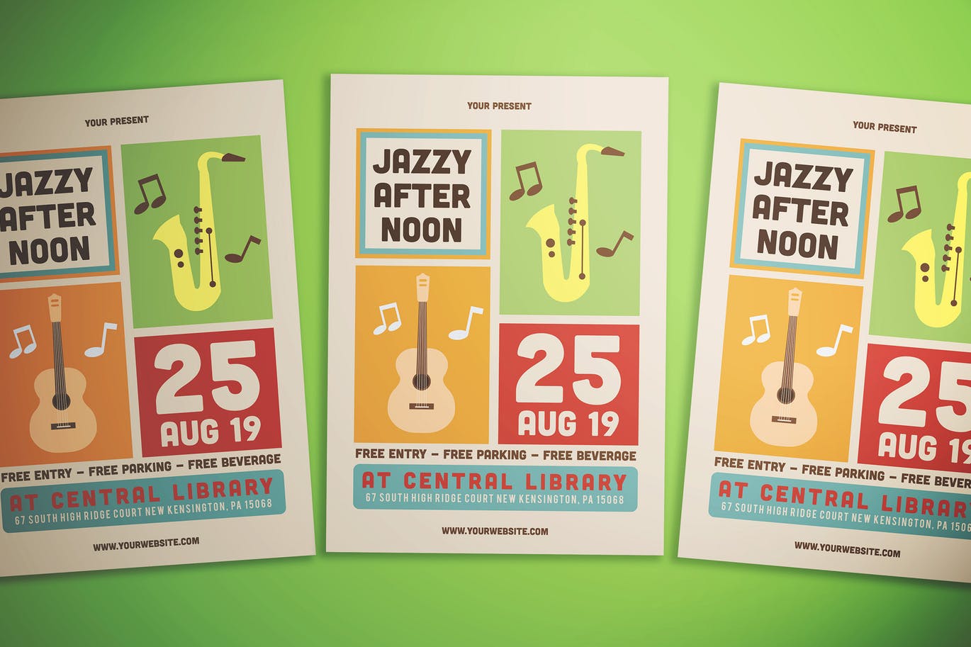 A jazz music event flyer template