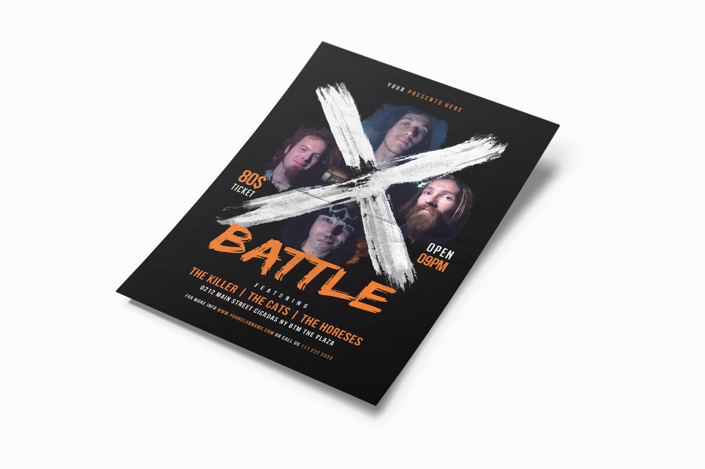 X battle music flyer template