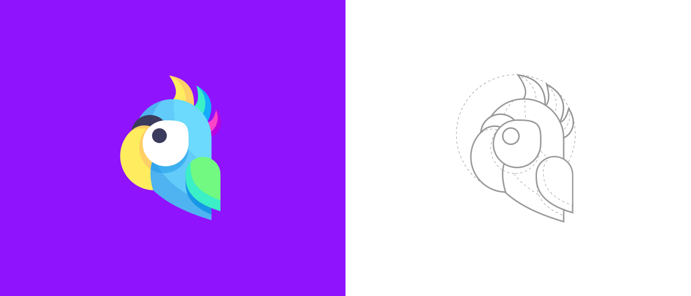 A parrot logo design for an app