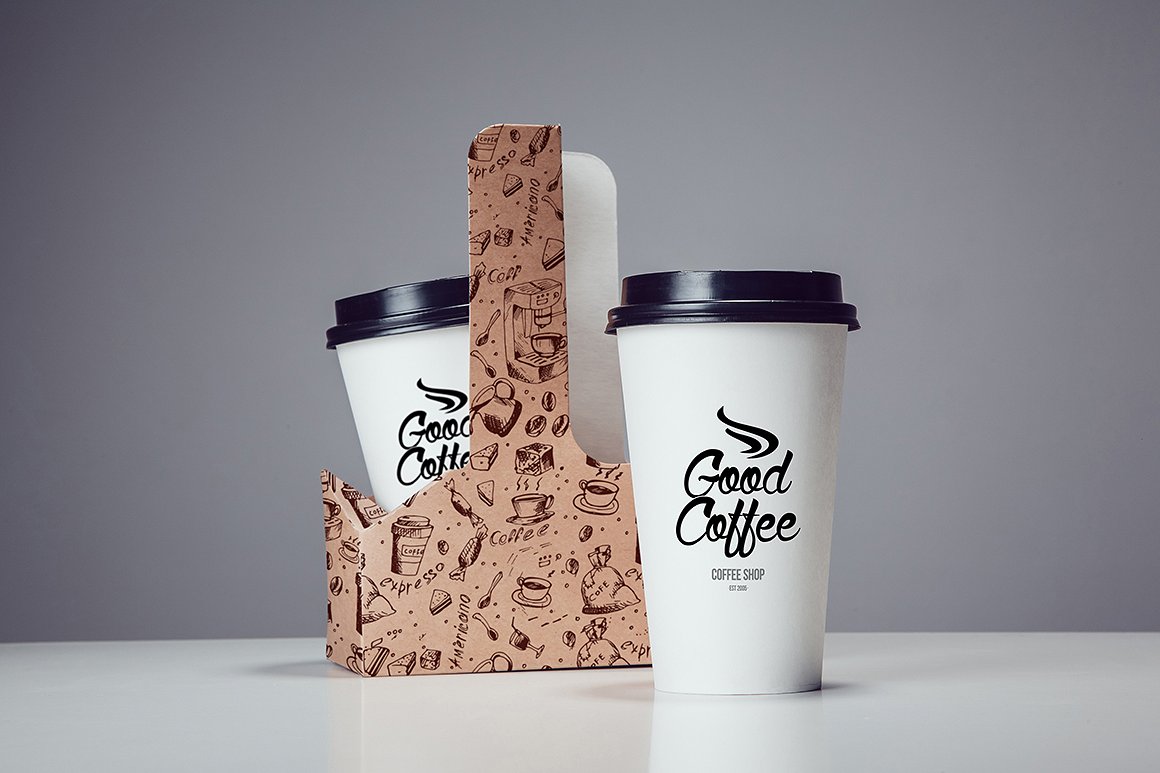 A mockup for coffee cup branding