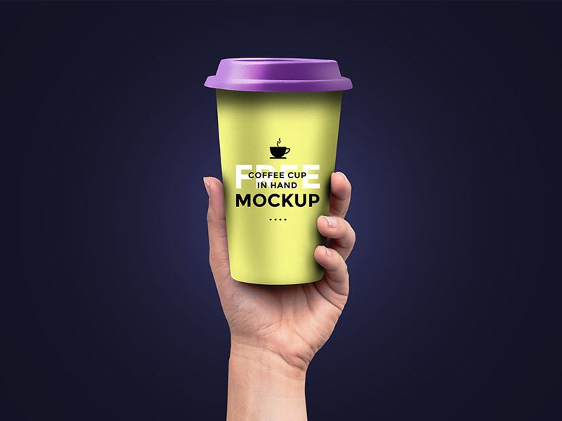 Women holding a cup free mockup