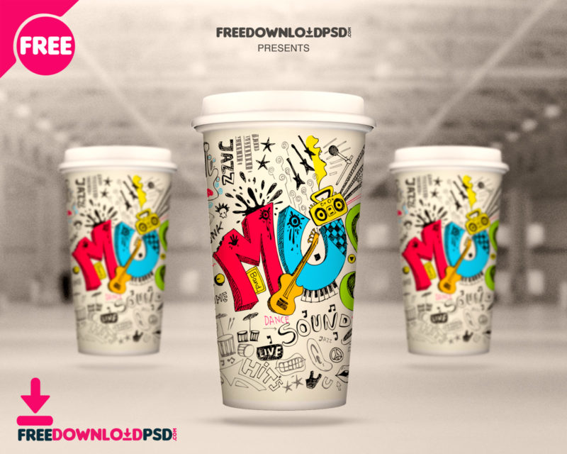 Free coffee cup psd mockup