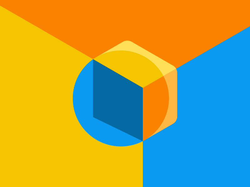 Cube logo in bright colors