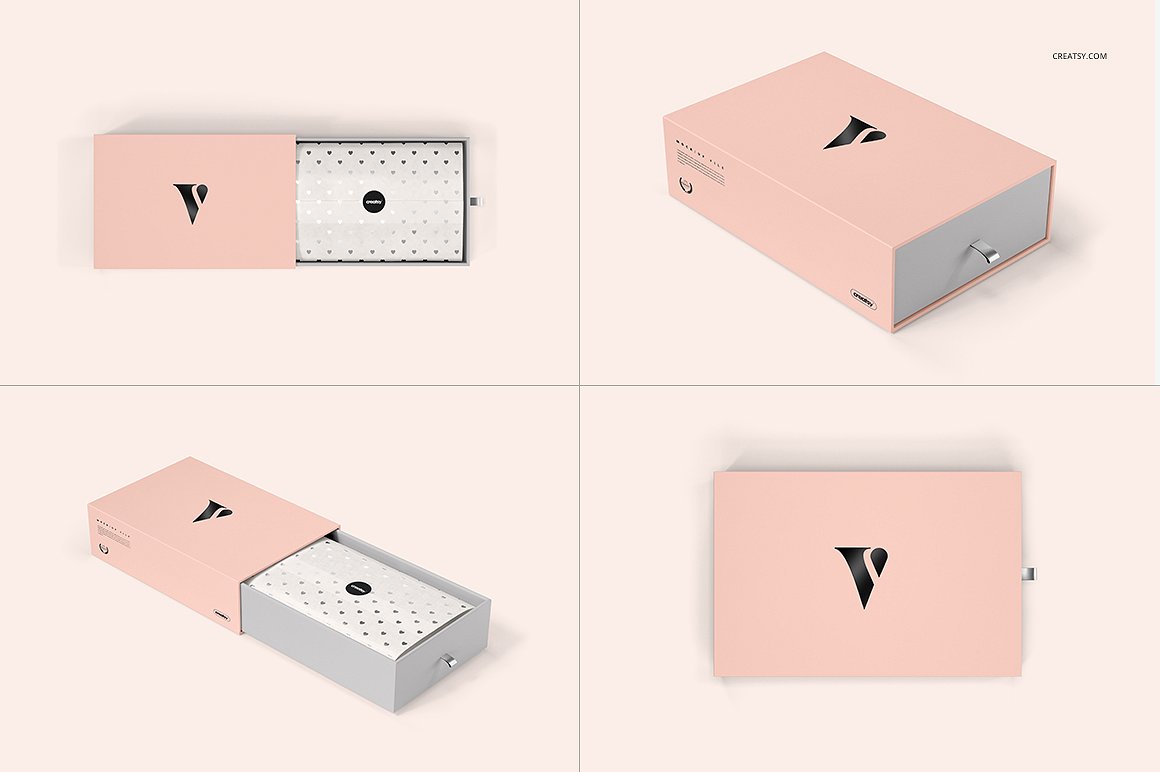 Premium Vector Slide Box Die Cut Mock Up Template Vector