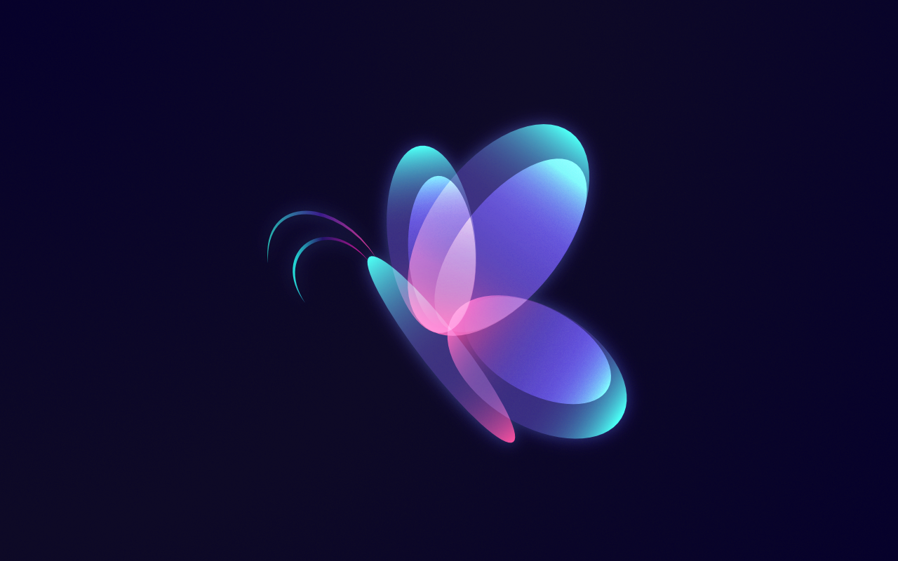 A 3D butterfly logo design