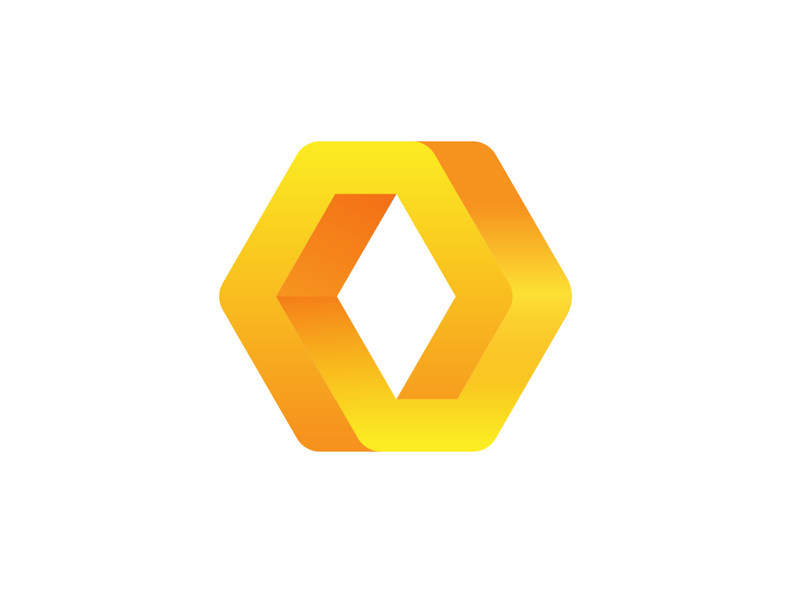Gradient hexagon loop logo design