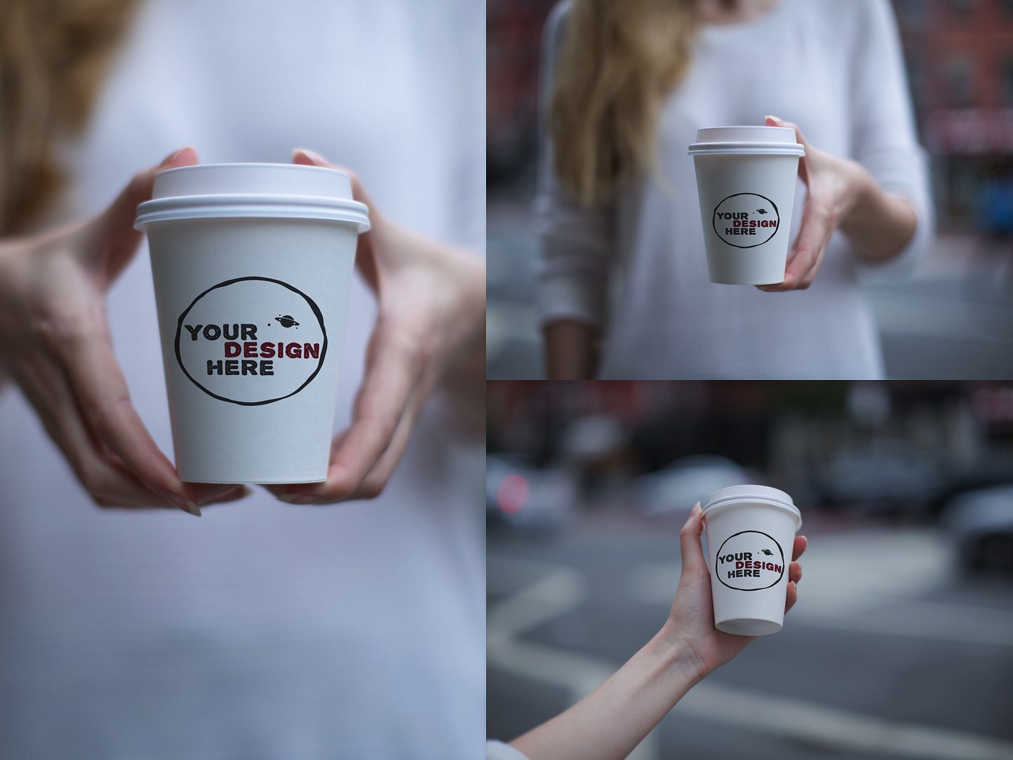 40 Mockups de Caneca e Copo de Papel Grátis 37 Set of 3 paper cup mockups 40 Mockups de Caneca e Copo de Papel Grátis