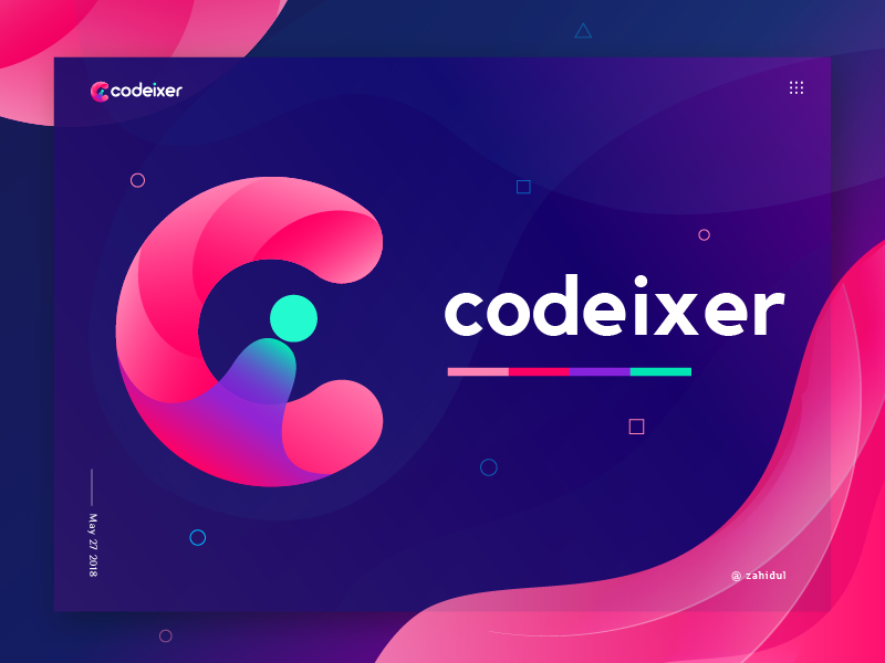 Gradient c letter logo design