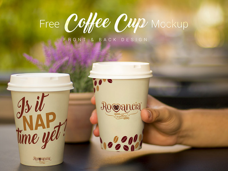 free coffee cup mockup psd 2 40 Mockups de Caneca e Copo de Papel Grátis