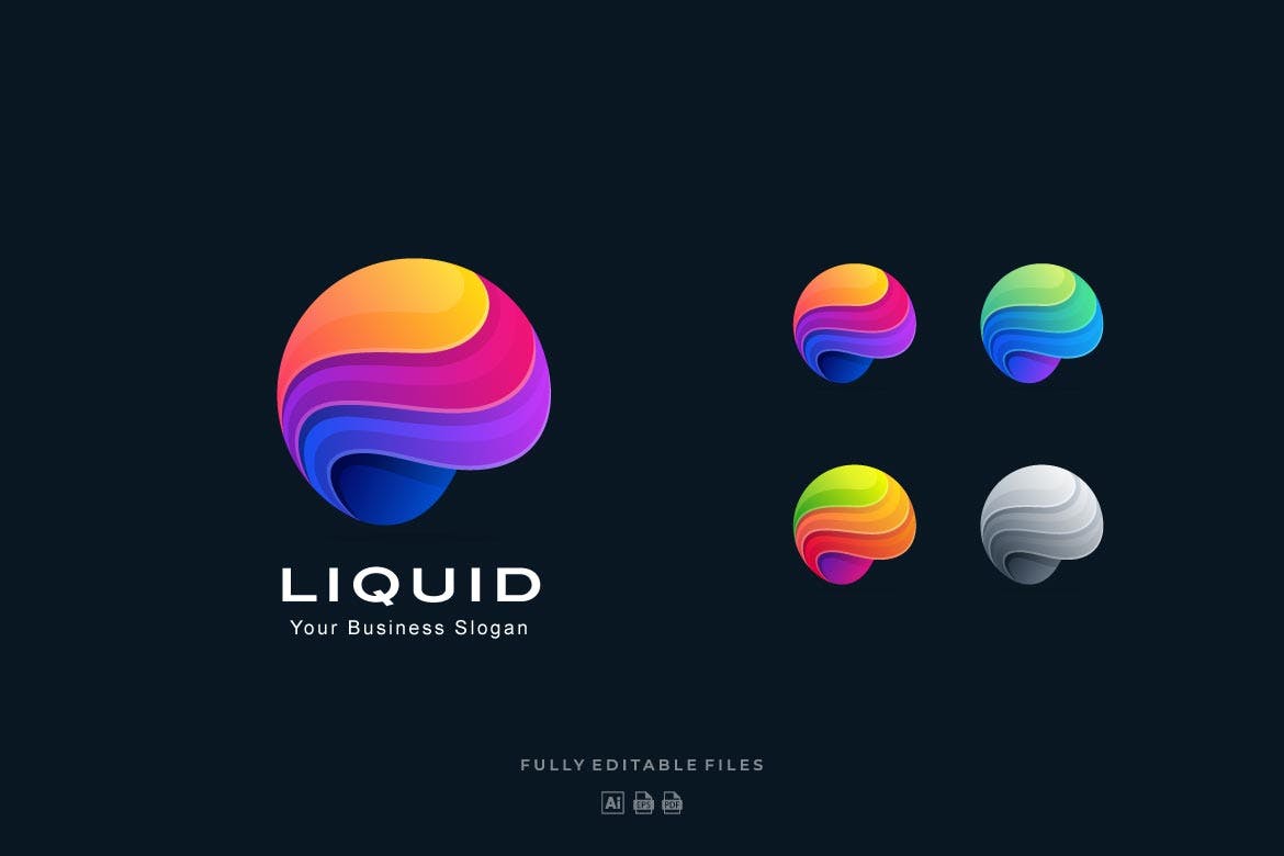 Colorful droplet logo design