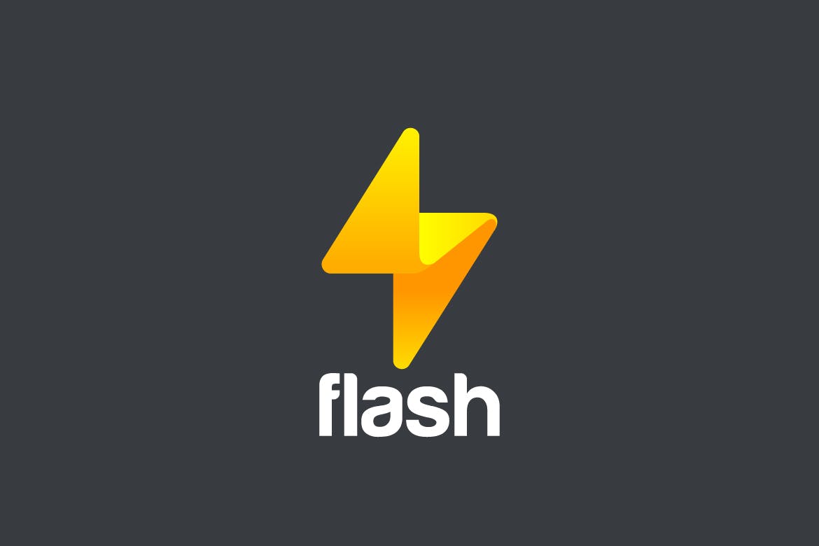 Yellow 3D flash logo design