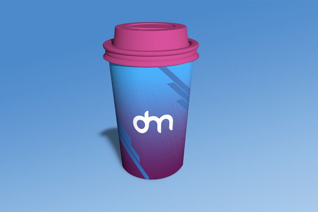 Free solo blue coffee cup mockup
