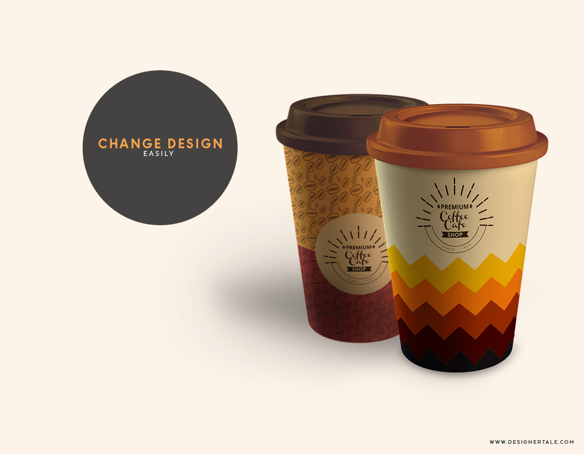 Free paper coffee cups mockup