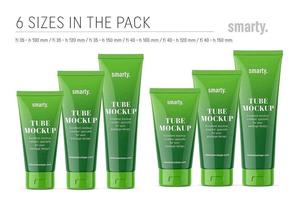 Glossy Cosmetic Tube Mockup File Mockups