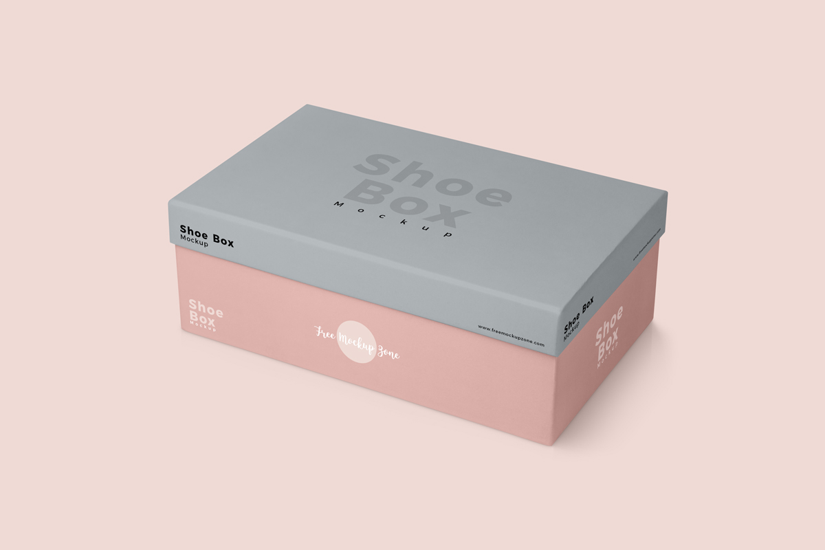 A free shoe box mockup template