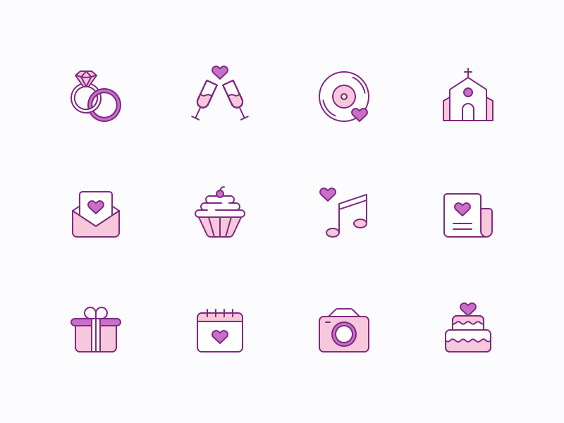 A free wedding icons