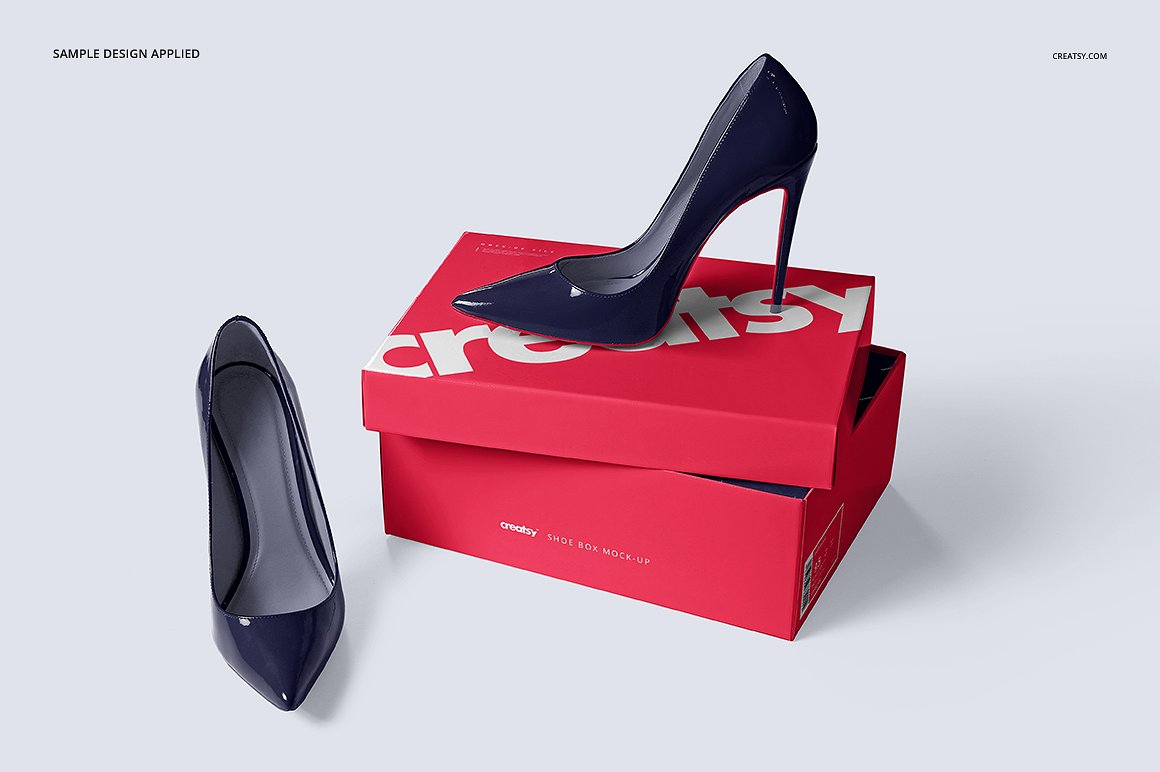 A shoe box mockup set