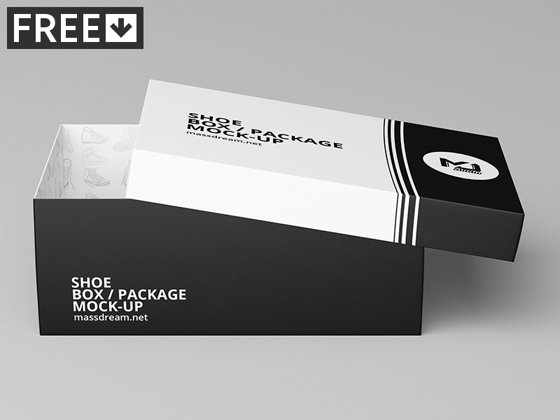 Shoe box package mockup