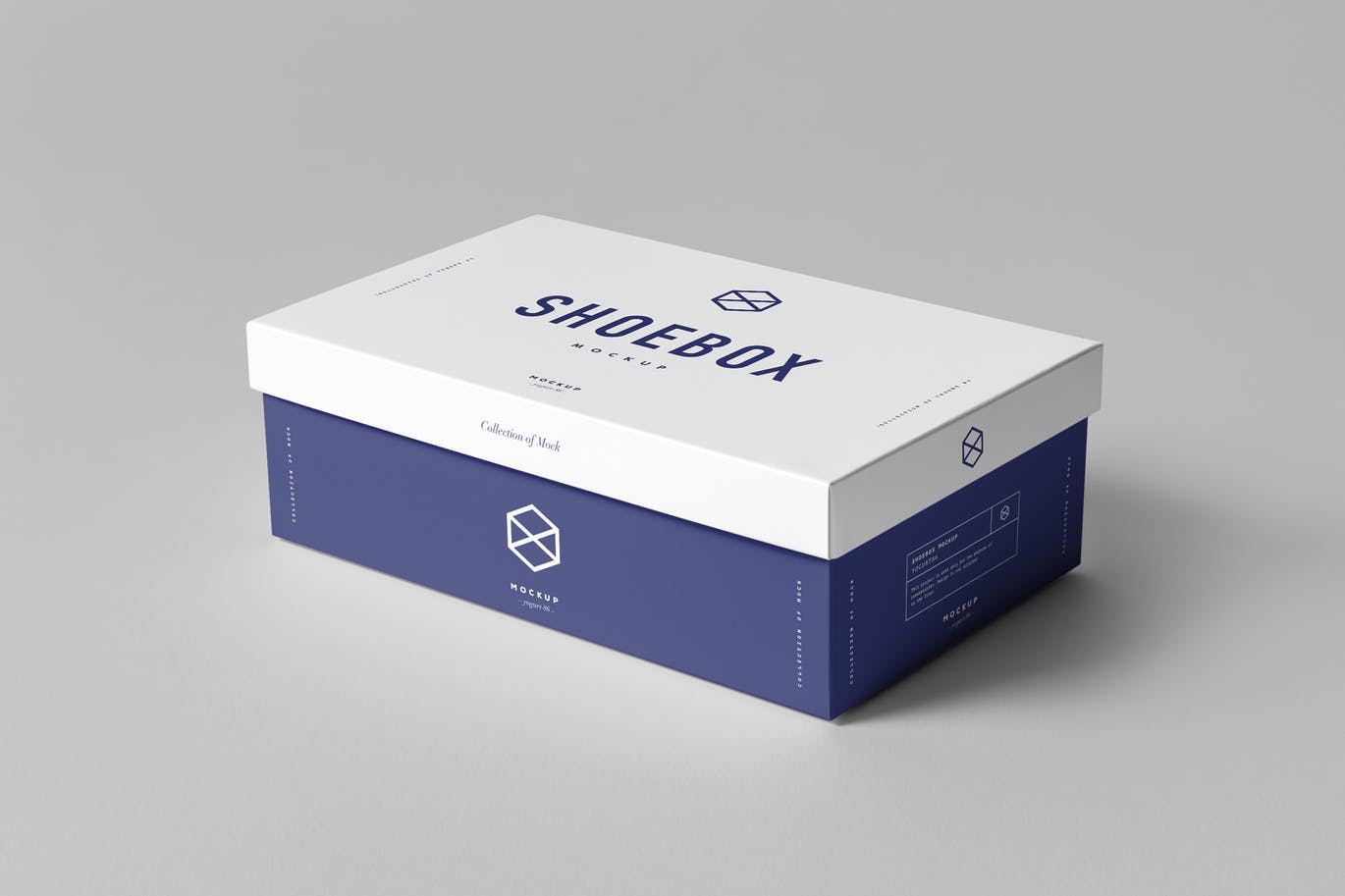 A closed shoe box mockup