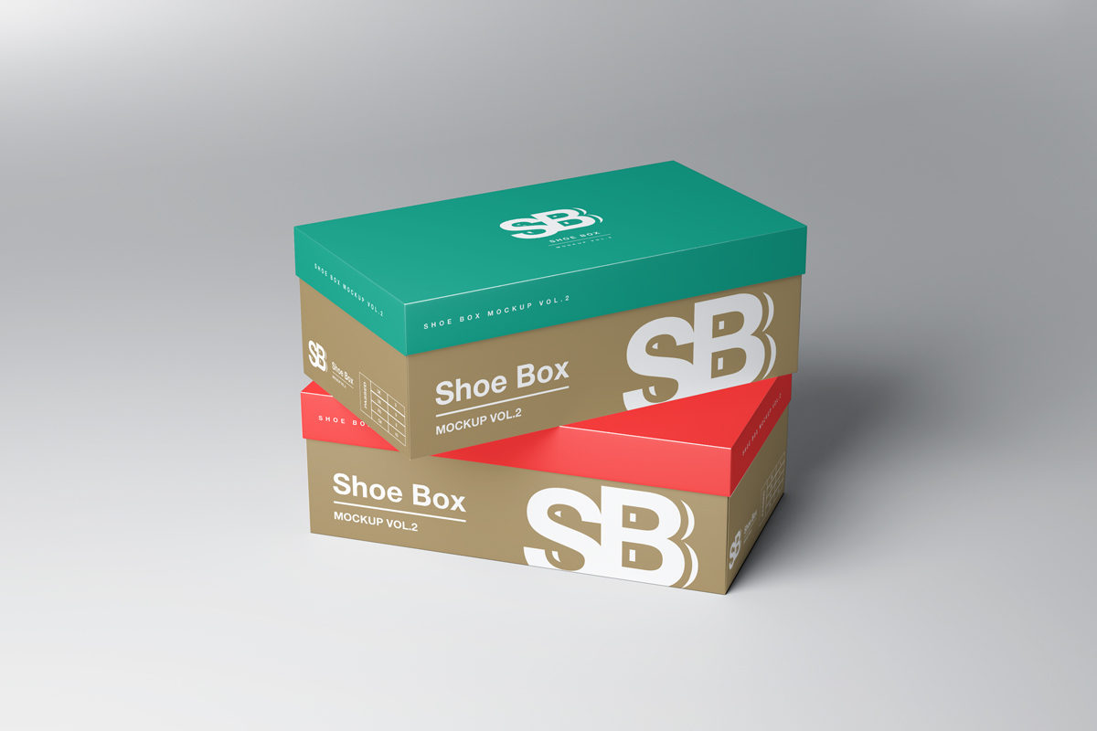 A shoes box mockup template