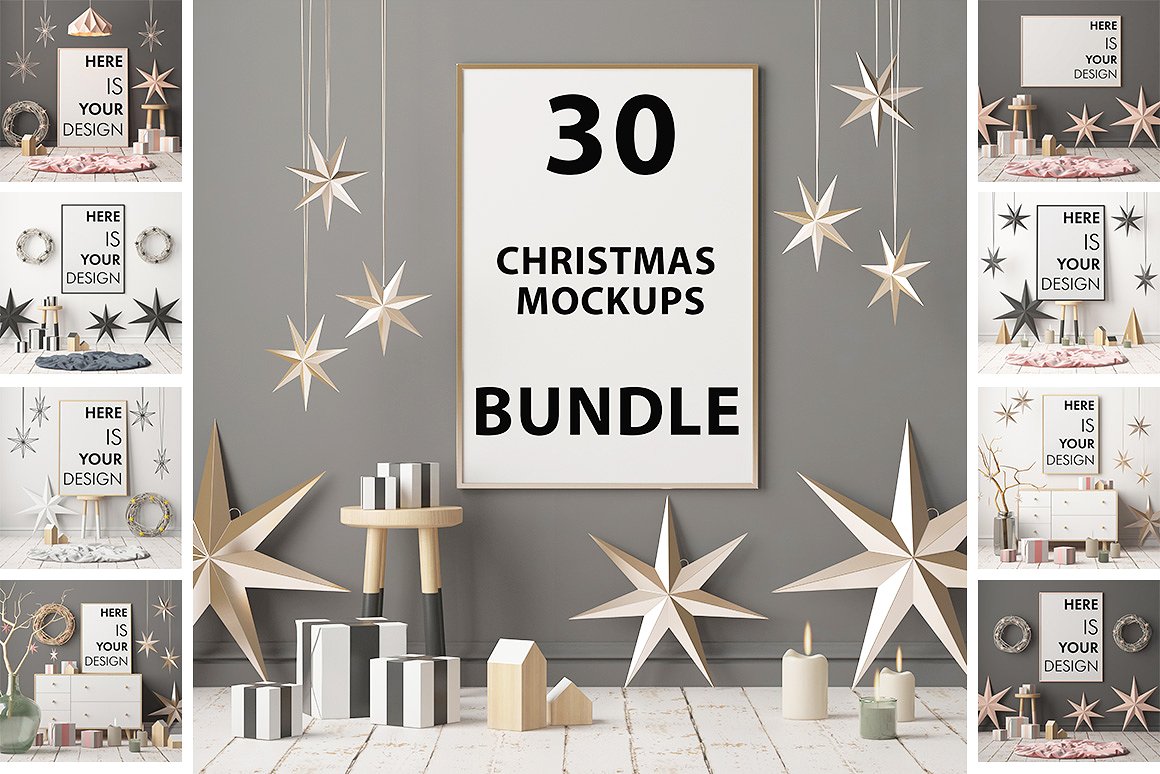 A bunch of chrstmas mockup templates