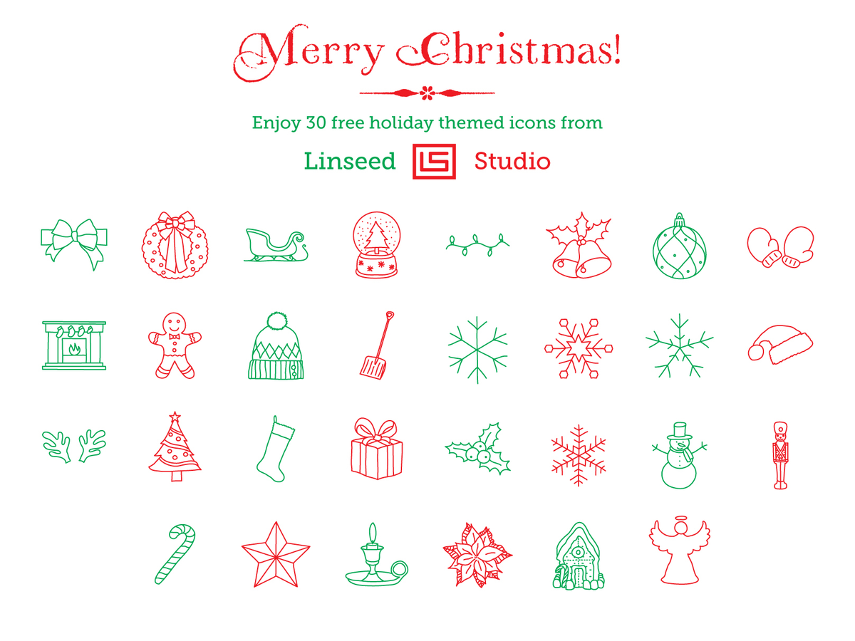 Free line holiday icon set