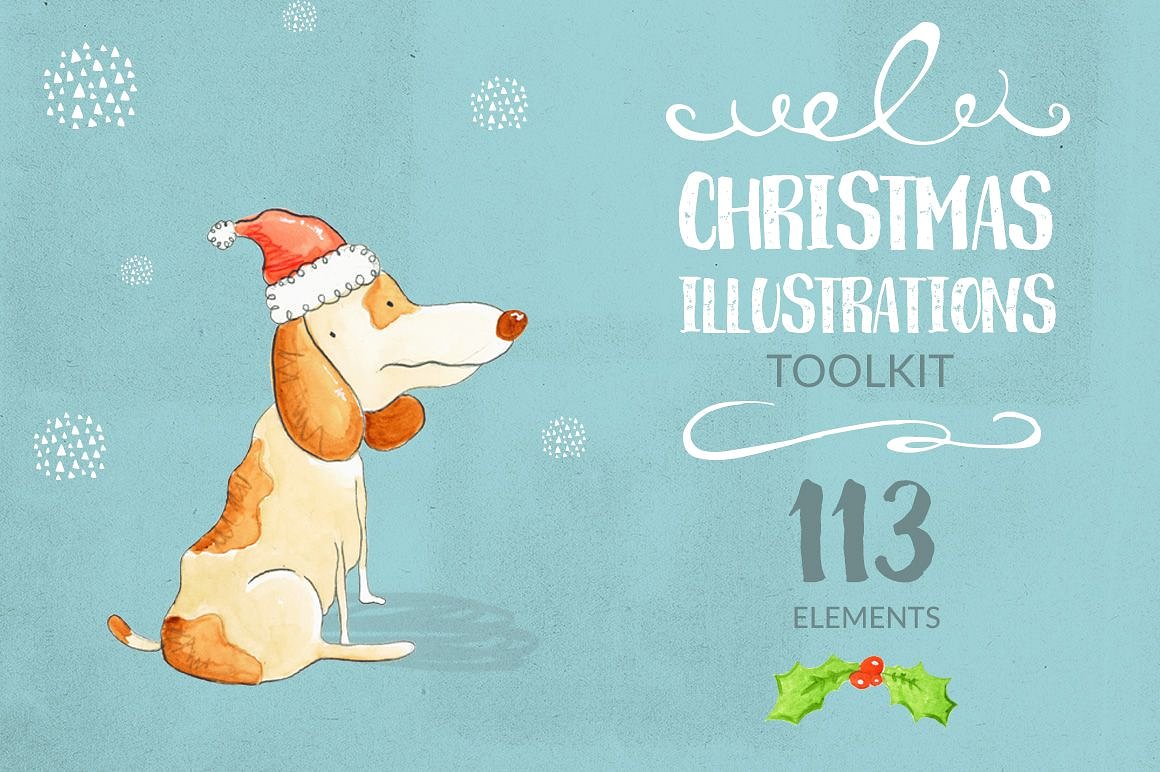 A huge christmas illustrations toolkit