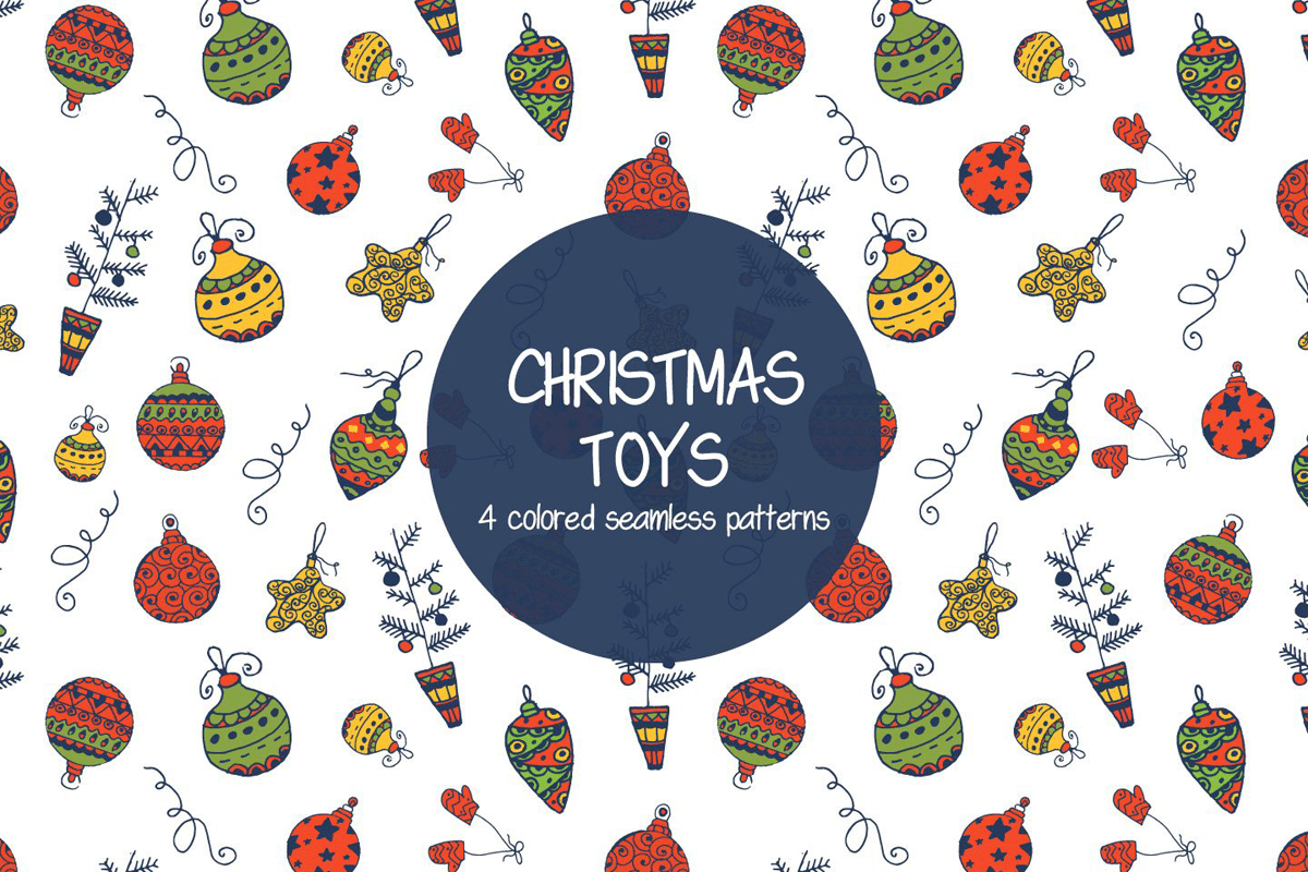 A seamless patterns with christmas toys