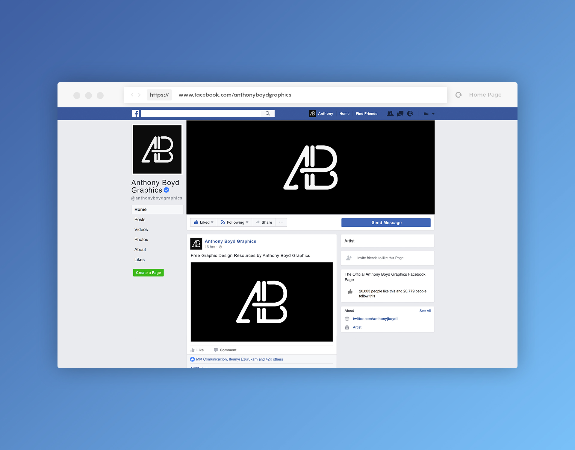 A free facebook page mockup template