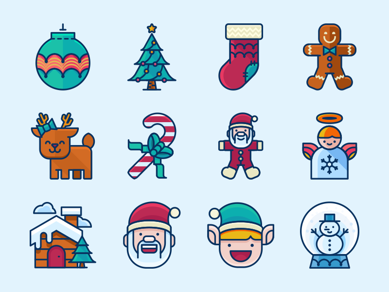 A beautiful free christmas icon set