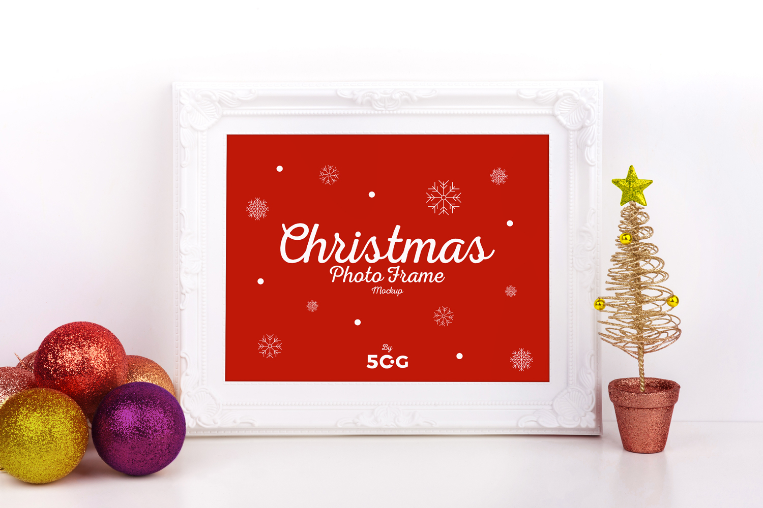 Free christmas frame mockup template