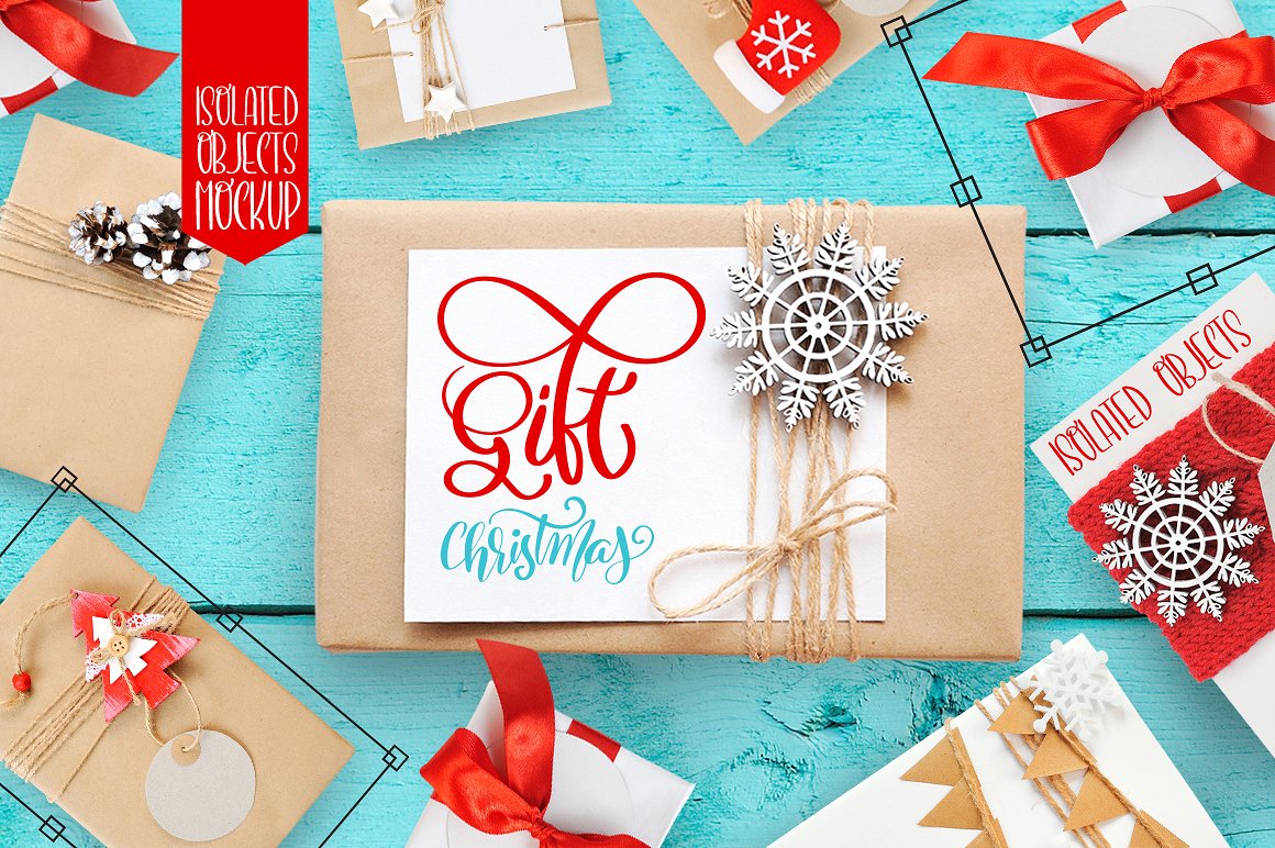 Gift christmas mockup templates