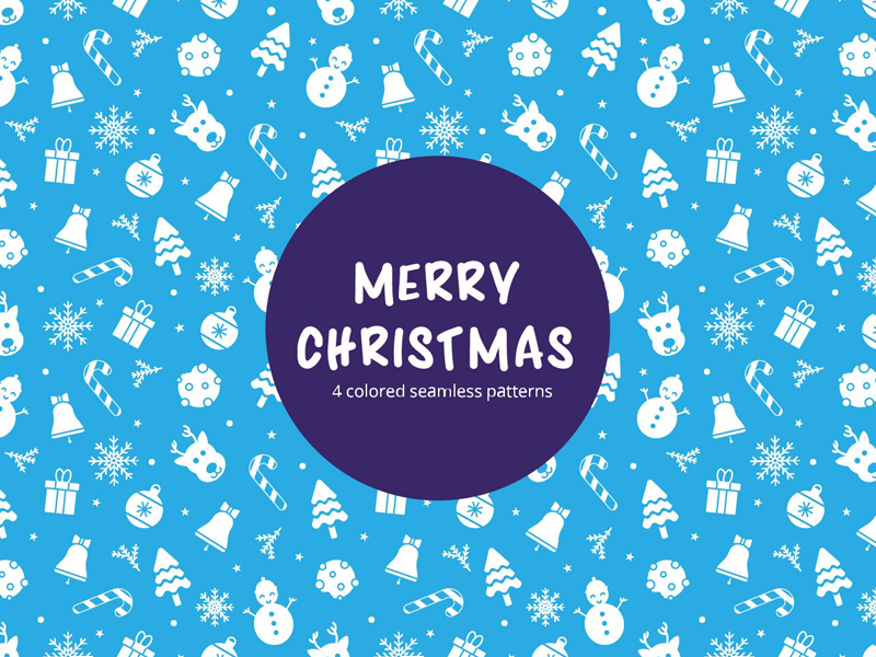 Free Christmas seamless patterns set