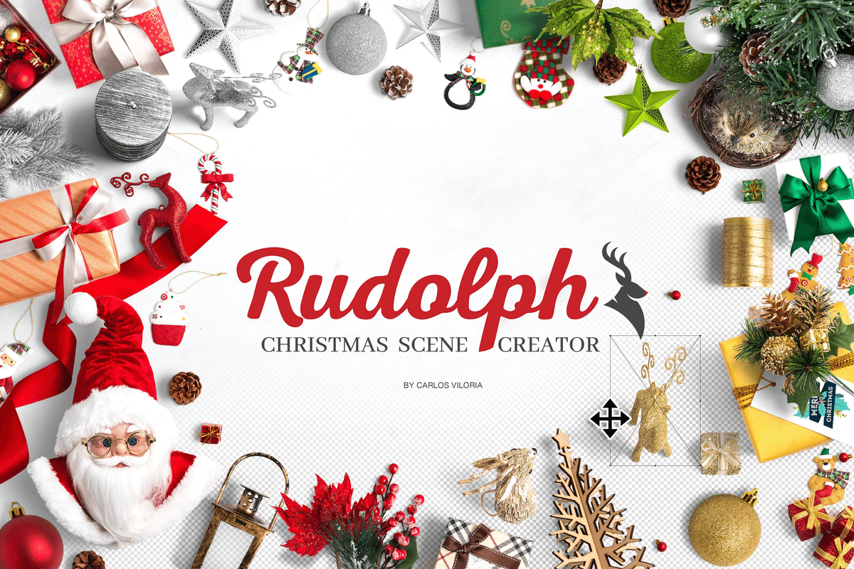 Rudolph christmas scene creator for designers