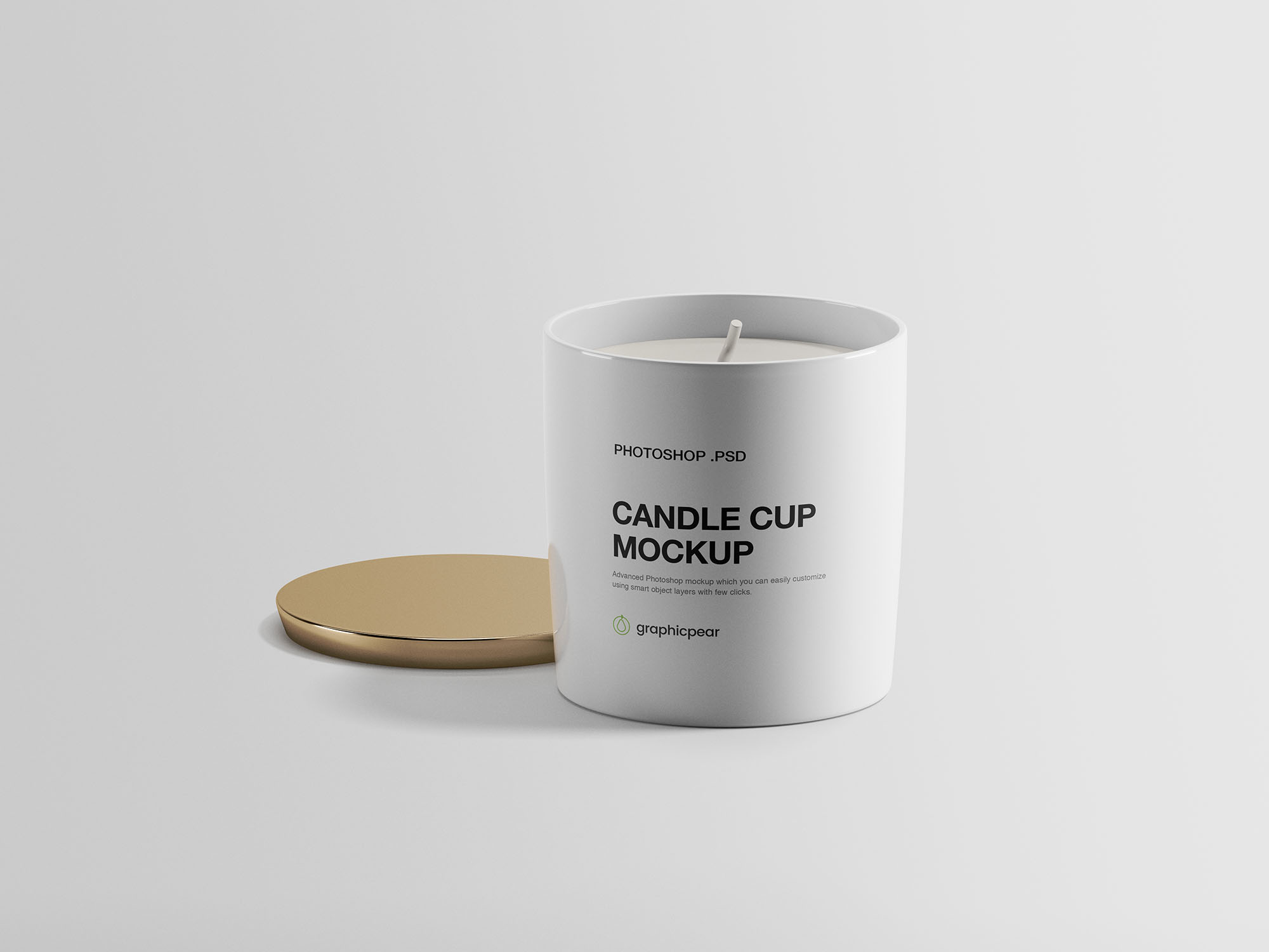 Free opened candle mockup template
