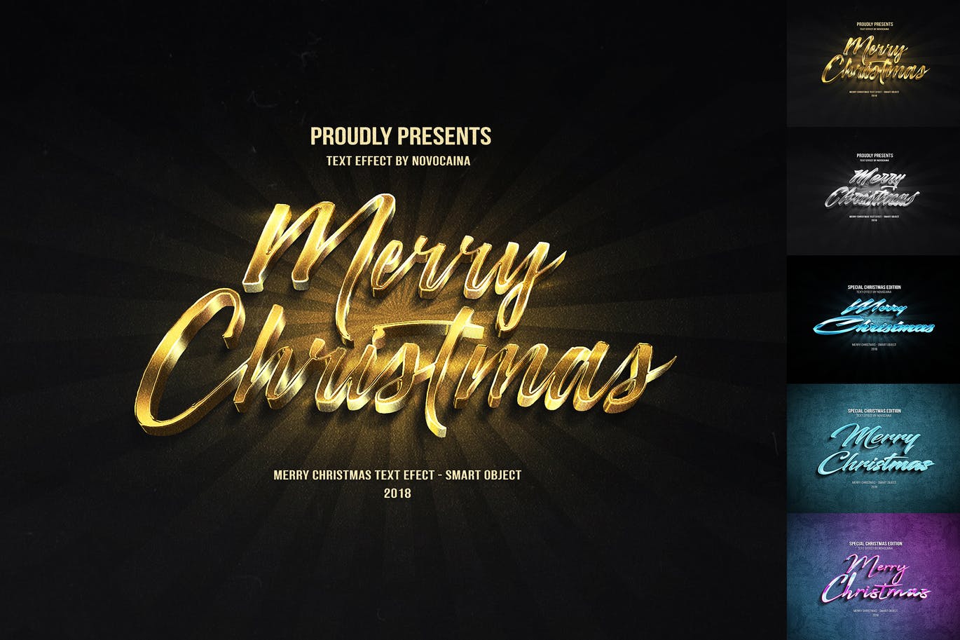 Glowing christmas text effects